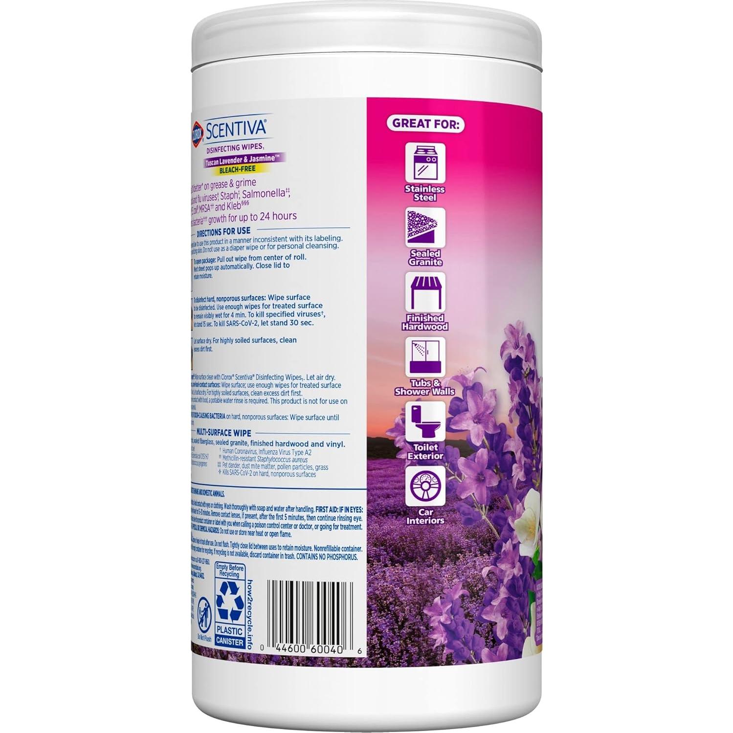 Toallitas Desinfectantes Clorox Scentiva Lavanda 75 Unidades