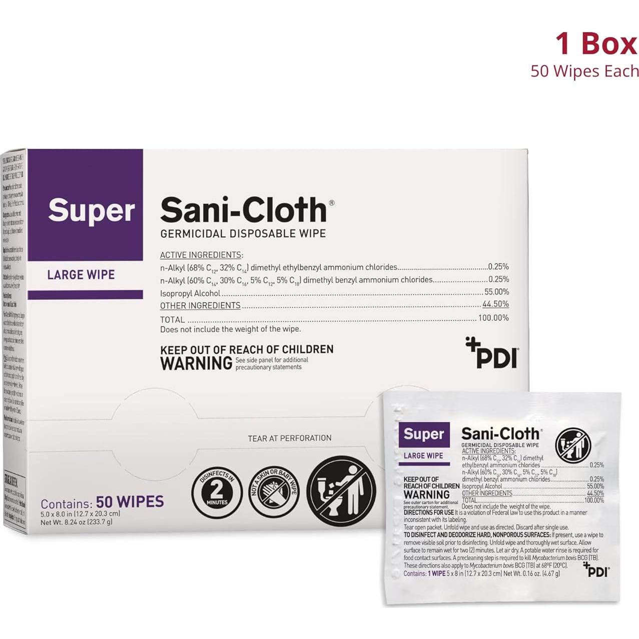 Toallitas Germicidas Desechables Super Sani-Cloth 50 Unidades