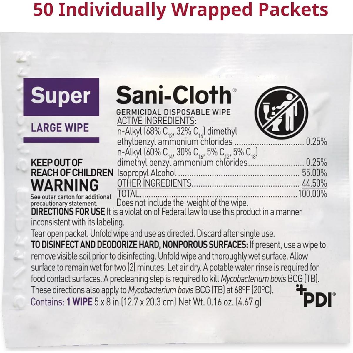 Toallitas Germicidas Desechables Super Sani-Cloth 50 Unidades