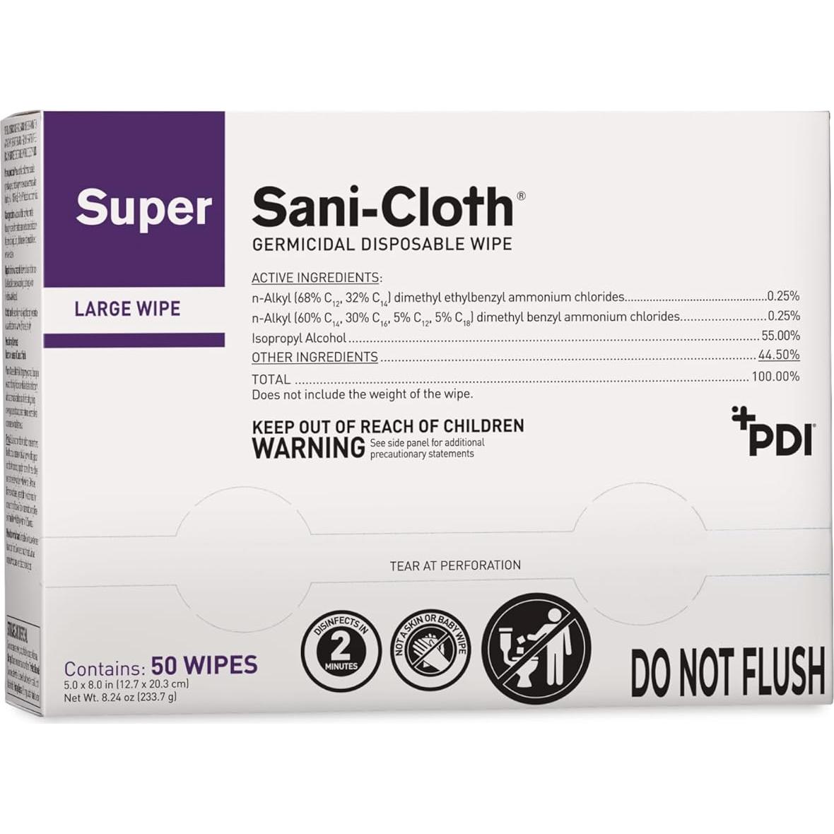 Toallitas Germicidas Desechables Super Sani-Cloth 50 Unidades
