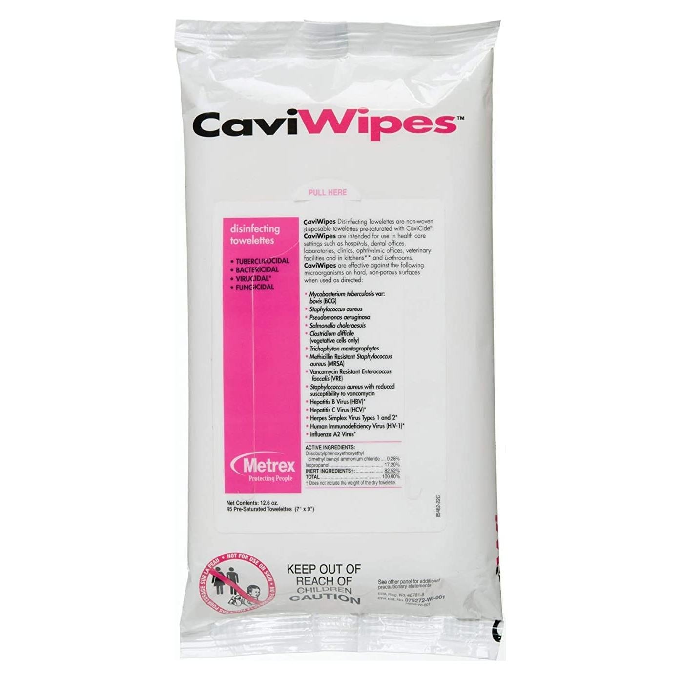 Toallitas Desinfectantes CaviWipes 45 Unidades 18x23 cm