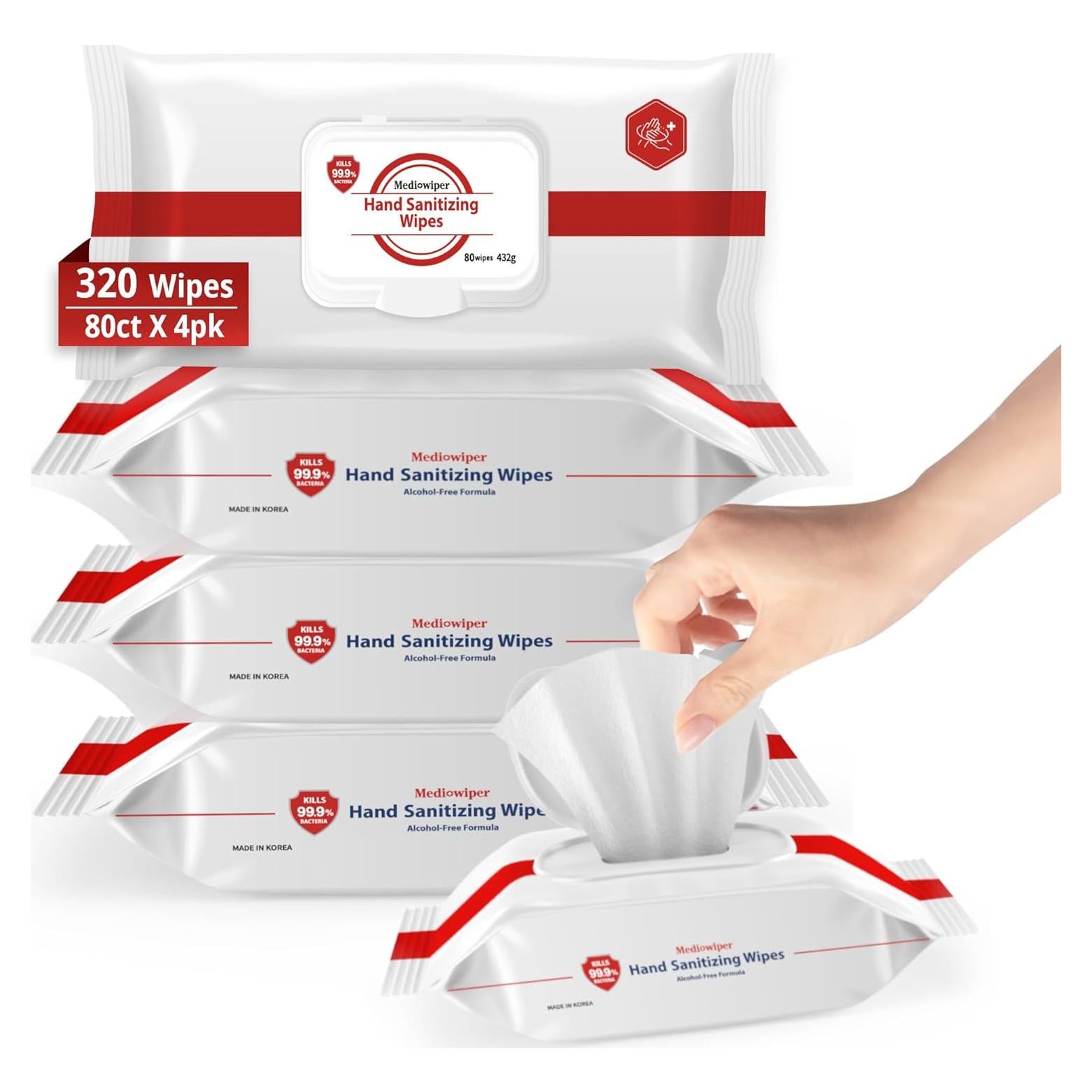 Toallitas Desinfectantes para Manos MEDIWIPER 320 Unidades