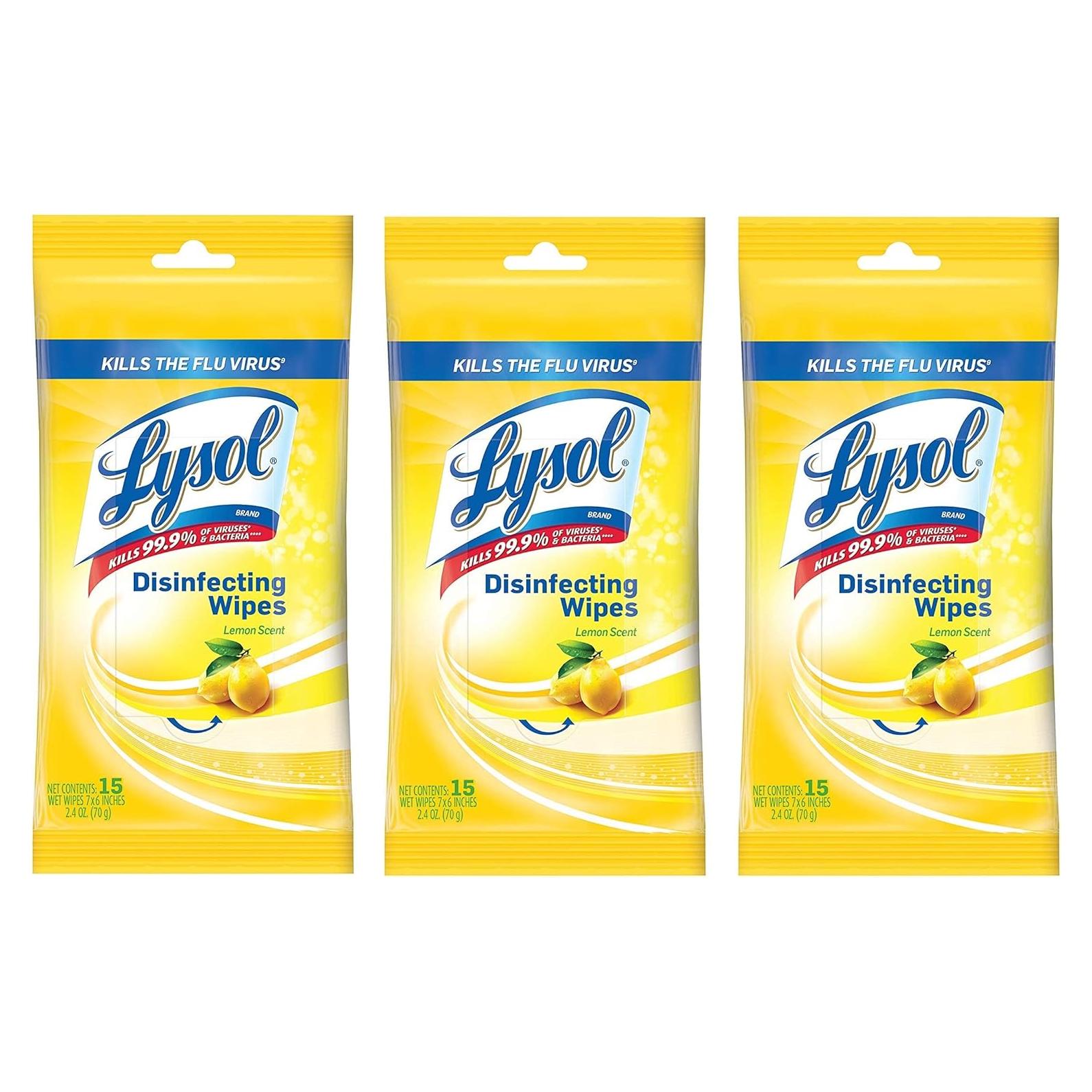 Toallitas Desinfectantes Lysol Aroma Limón 15 Unidades