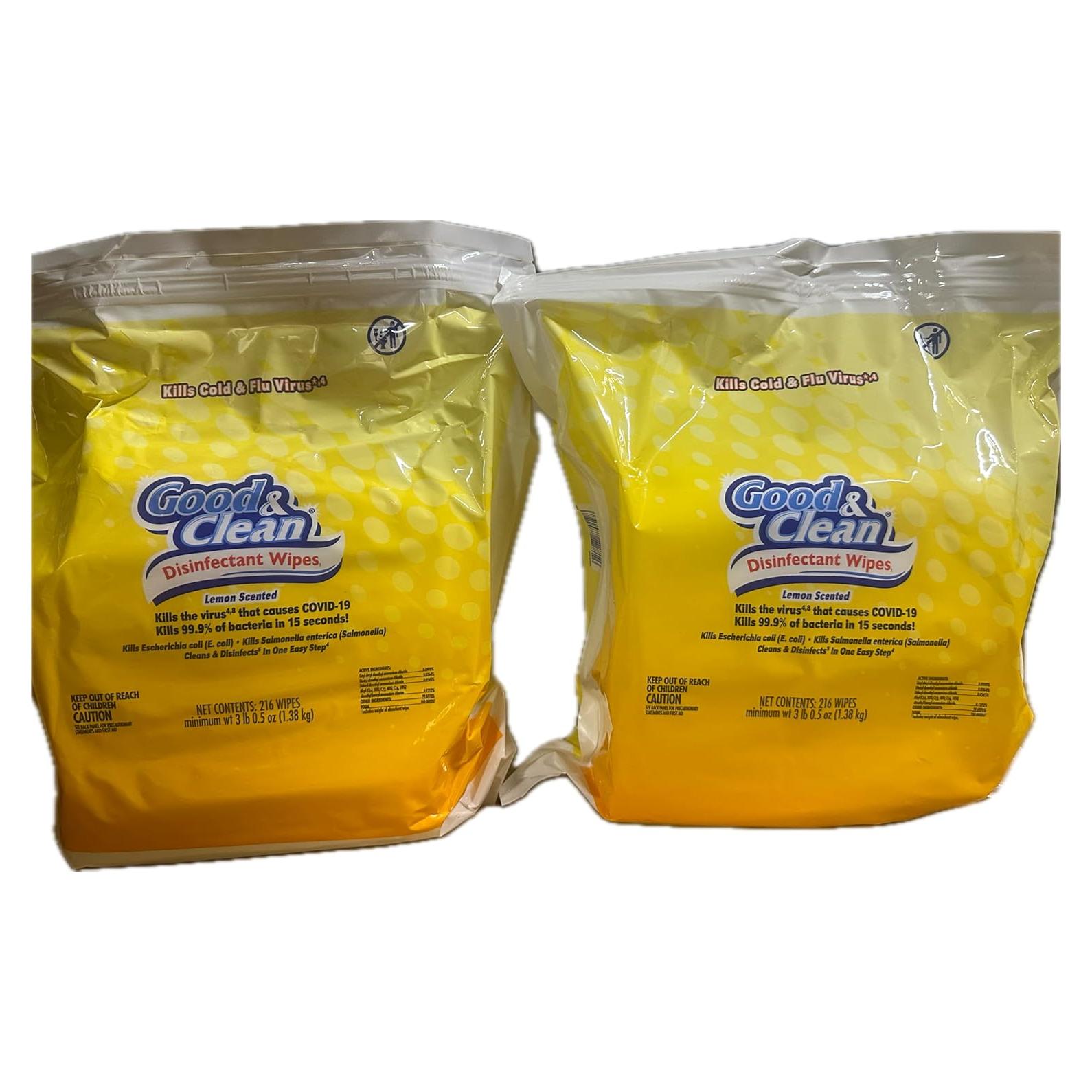 Toallitas Desinfectantes Good & Clean, 432 Unidades, Aroma Limón