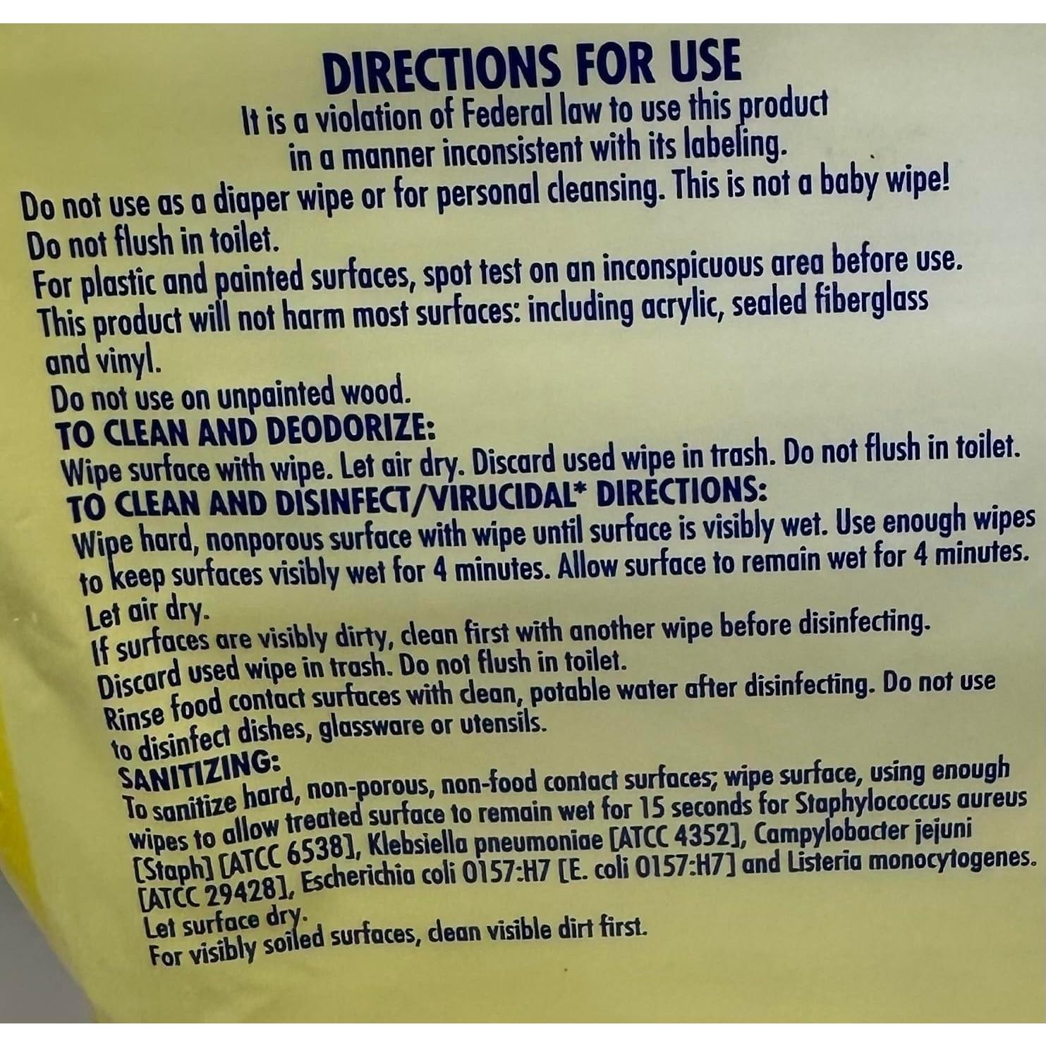 Toallitas Desinfectantes Good & Clean, 432 Unidades, Aroma Limón