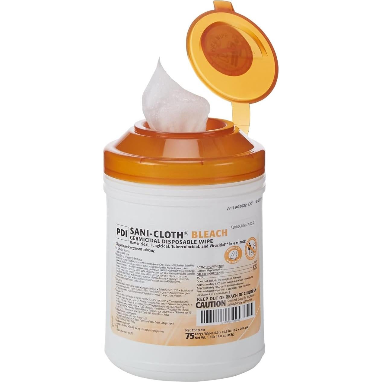 Toallitas desinfectantes Sani-Cloth Bleach 75 unidades 15x26 cm