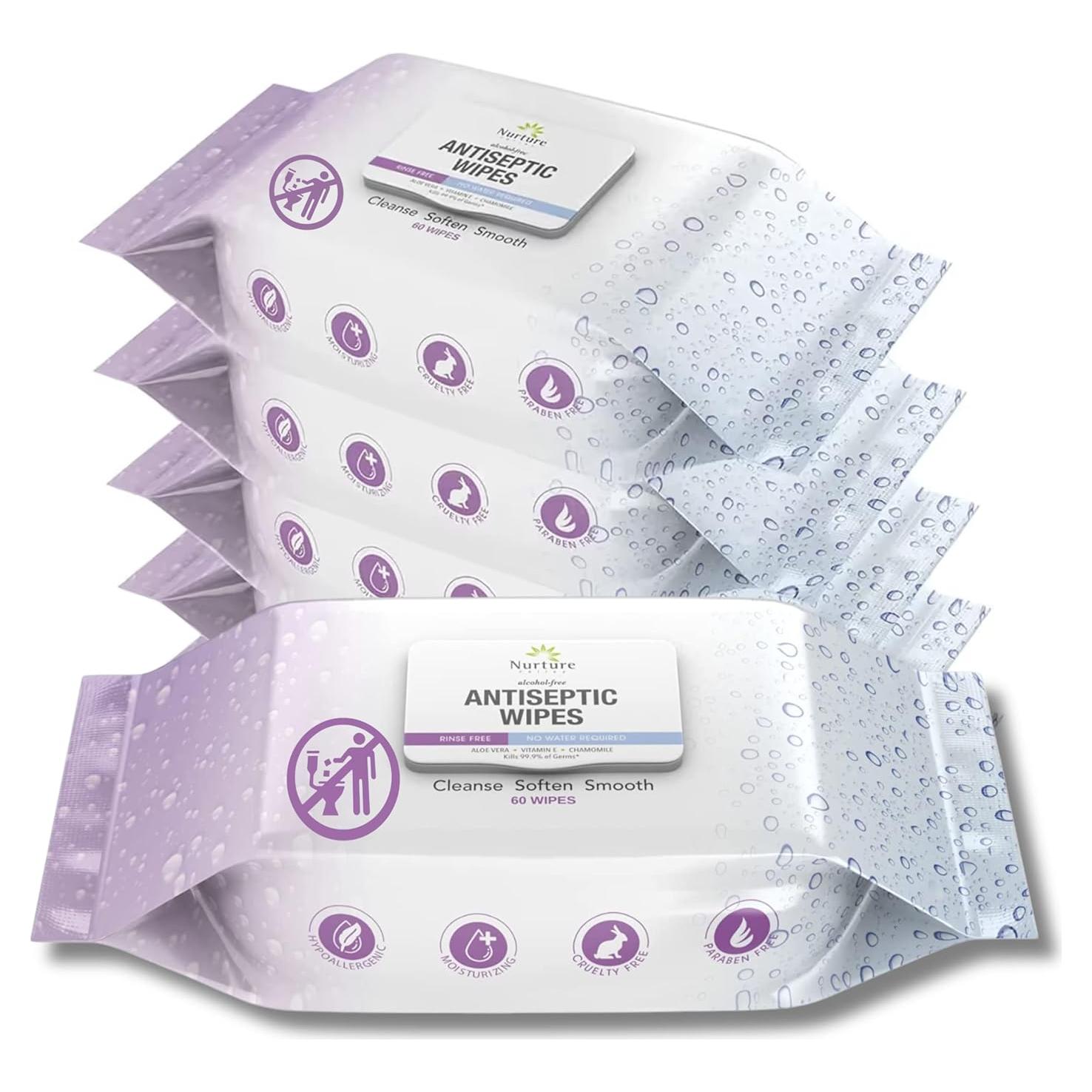 Toallitas Antibacteriales Nurture 12 Conteos Sin Alcohol