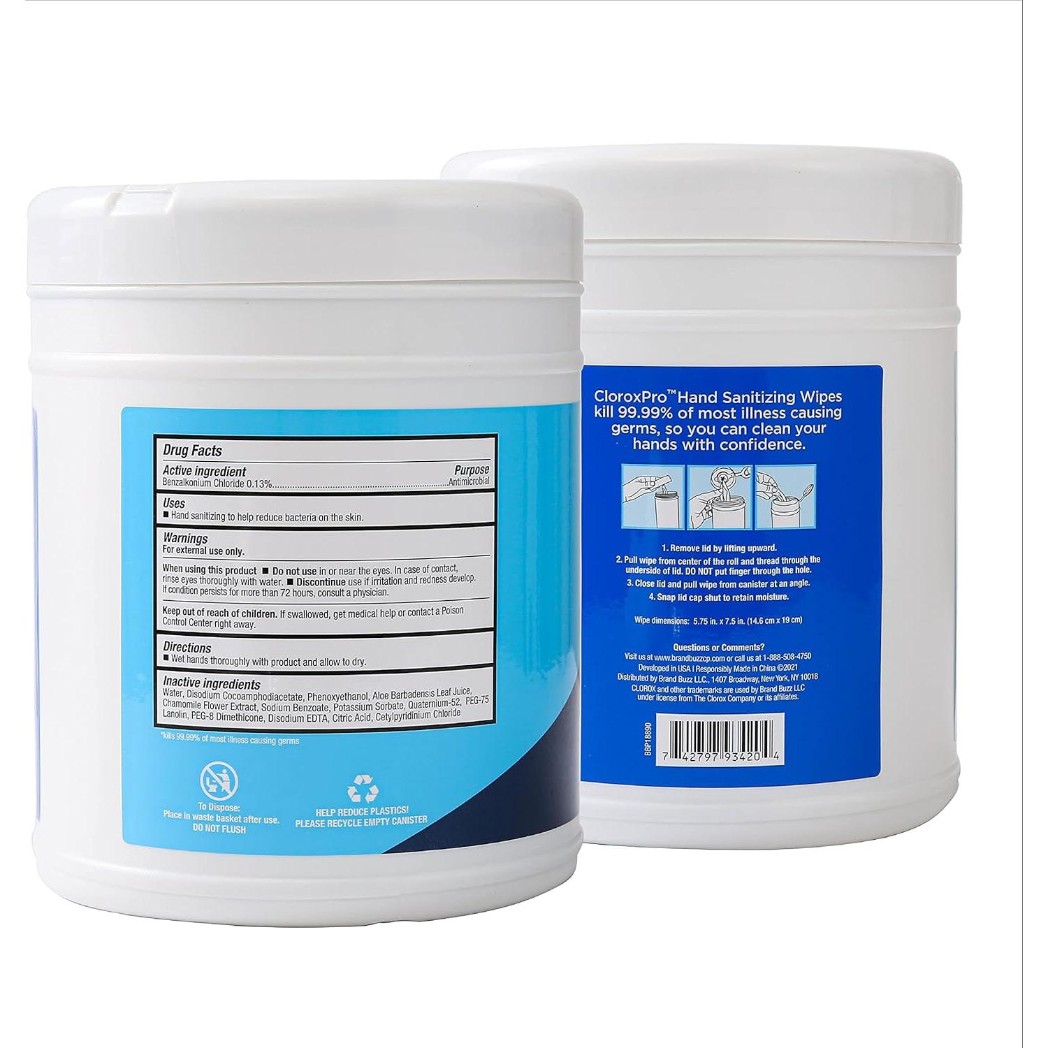 Toallitas Desinfectantes Clorox Pro 270 Unidades Sin Alcohol