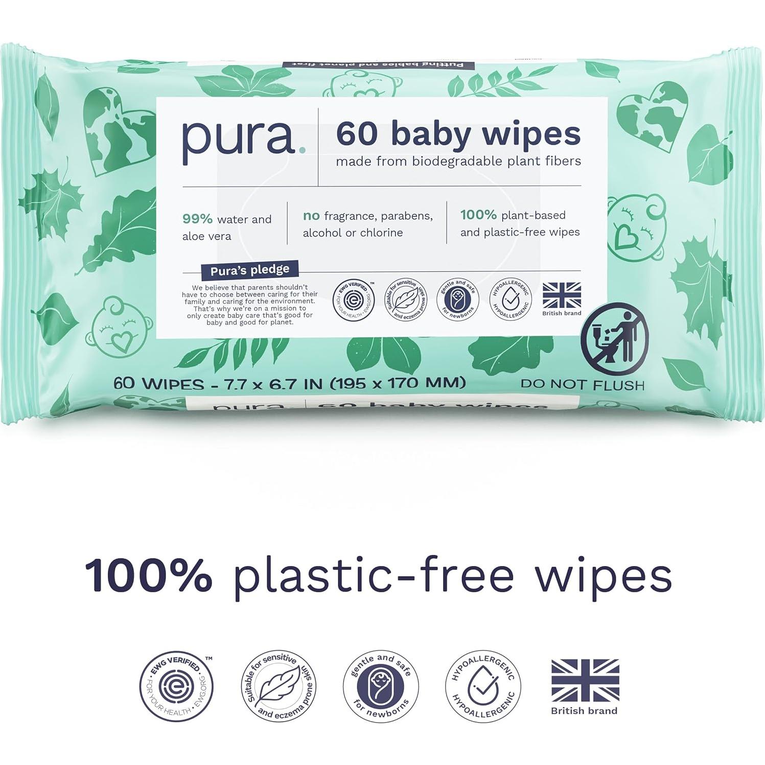 Toallitas Húmedas Pura Natural 600 Unidades Hipoalergénicas