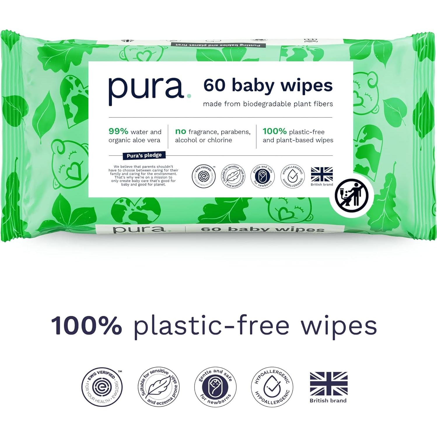 Toallitas Húmedas Pura Natural 600 Unidades Hipoalergénicas