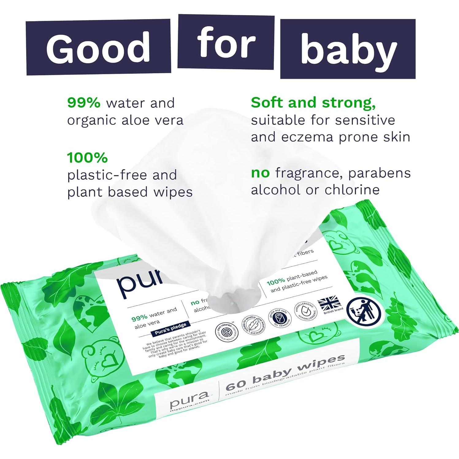 Toallitas Húmedas Pura Natural 600 Unidades Hipoalergénicas