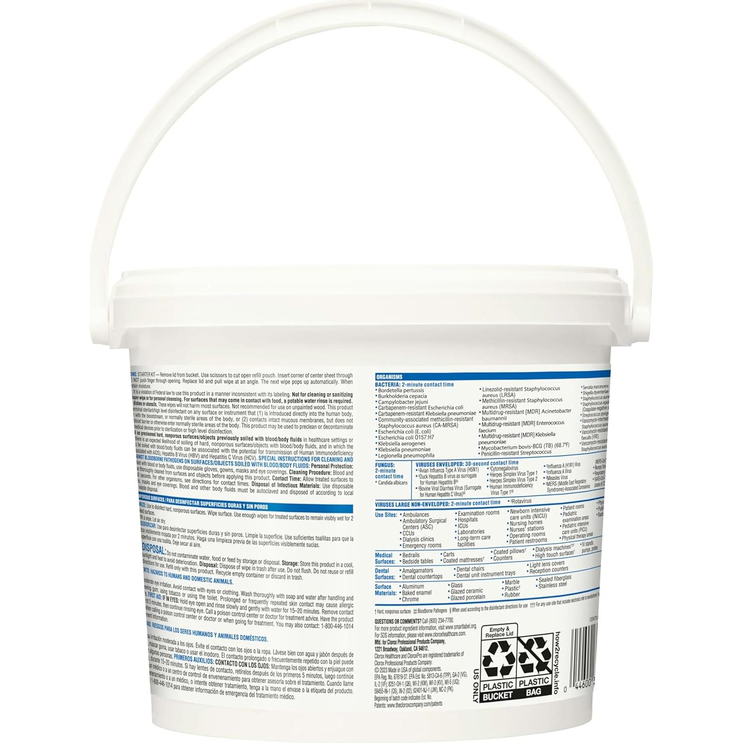 Toallitas Desinfectantes Clorox Healthcare VersaSure 110 Unidades