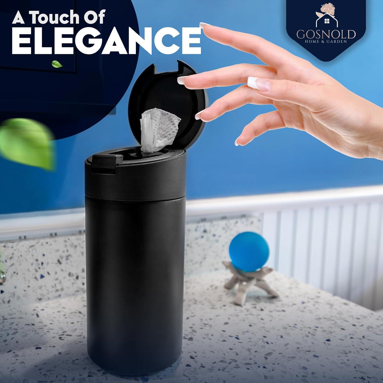 Dispensador de Toallitas Húmedas Recargable Gosnold Negro 26cm