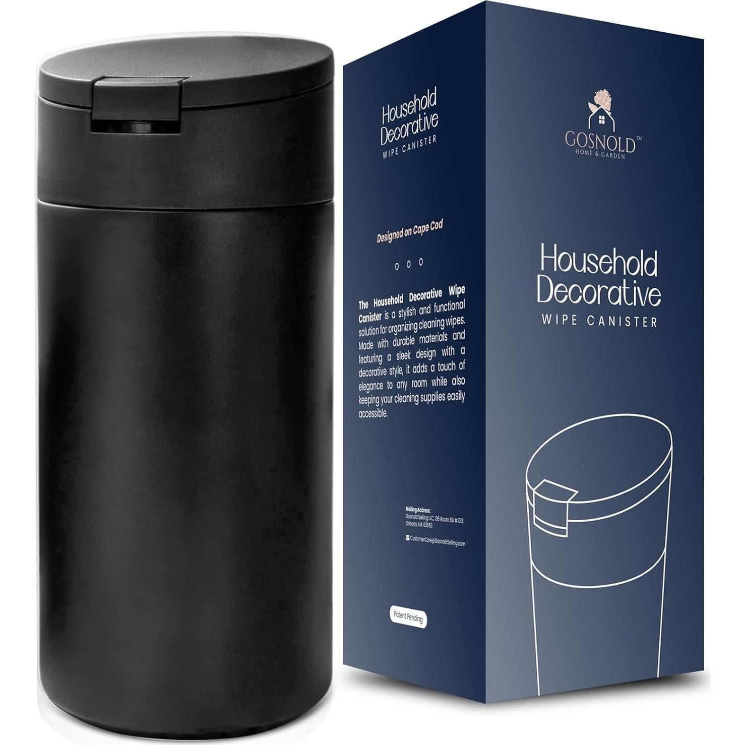 Dispensador de Toallitas Húmedas Recargable Gosnold Negro 26cm