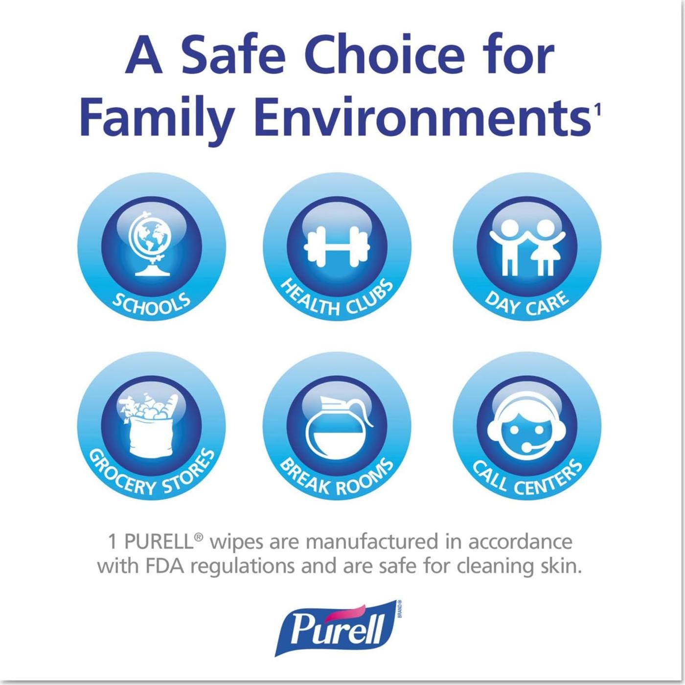 Toallitas Desinfectantes para Manos Purell 100 Unidades Sin Fragancia