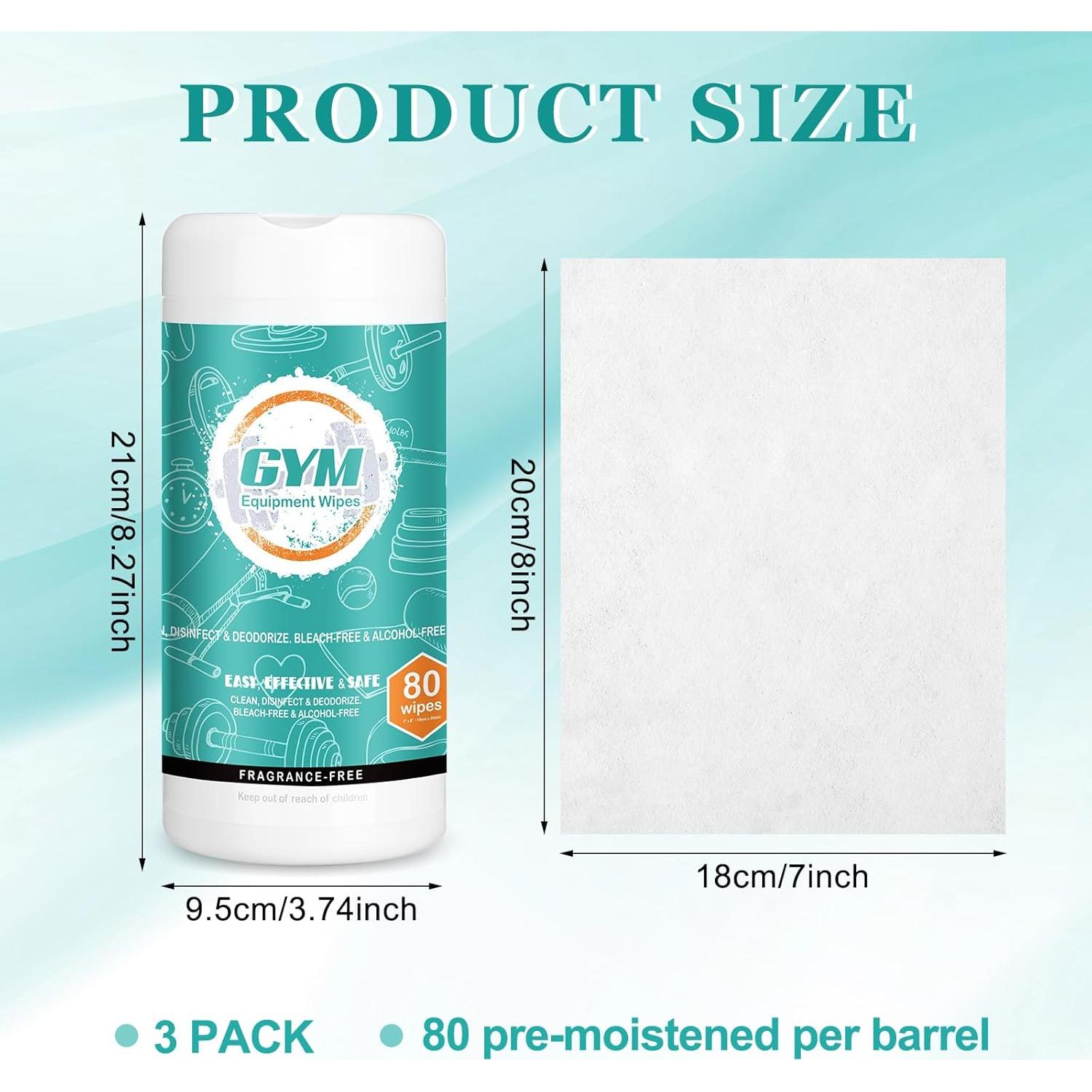 Paquete de 240 Toallitas de Limpieza para Gimnasio Threlaco