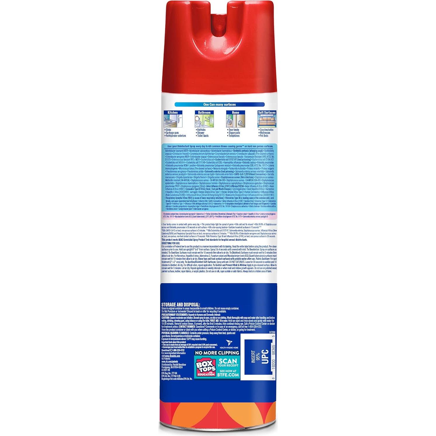 Lysol Spray Desinfectante Antibacteriano 550ml Aroma Mango