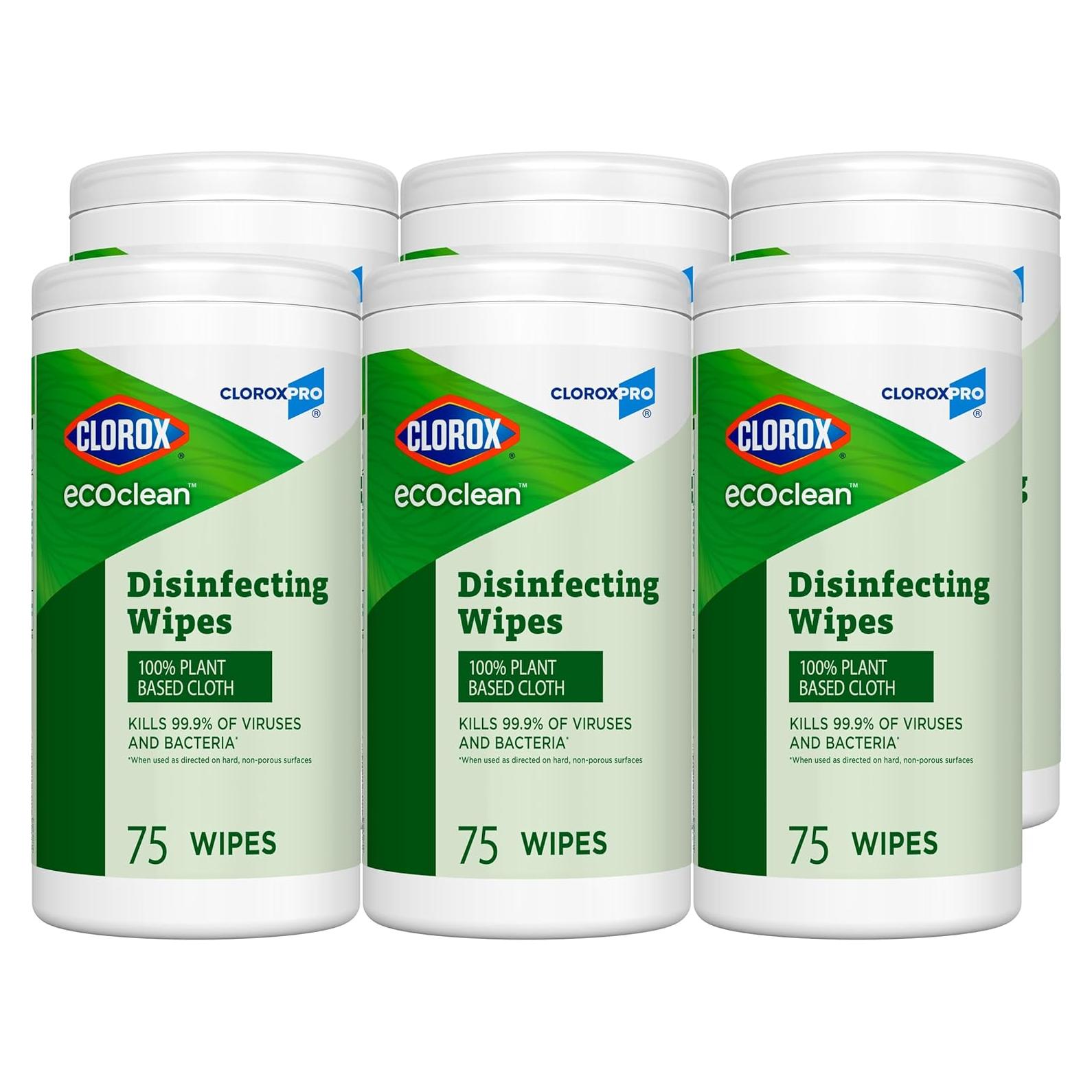 Toallitas Desinfectantes Clorox EcoClean 75 Unidades x 6 Paquetes