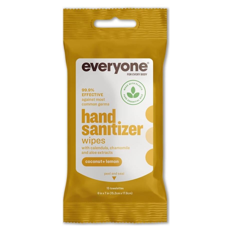 Toallitas Desinfectantes de Manos Everyone Coco y Limón 15 Unidades