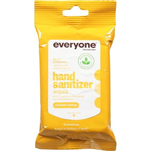 Toallitas Desinfectantes de Manos Everyone Coco y Limón 15 Unidades