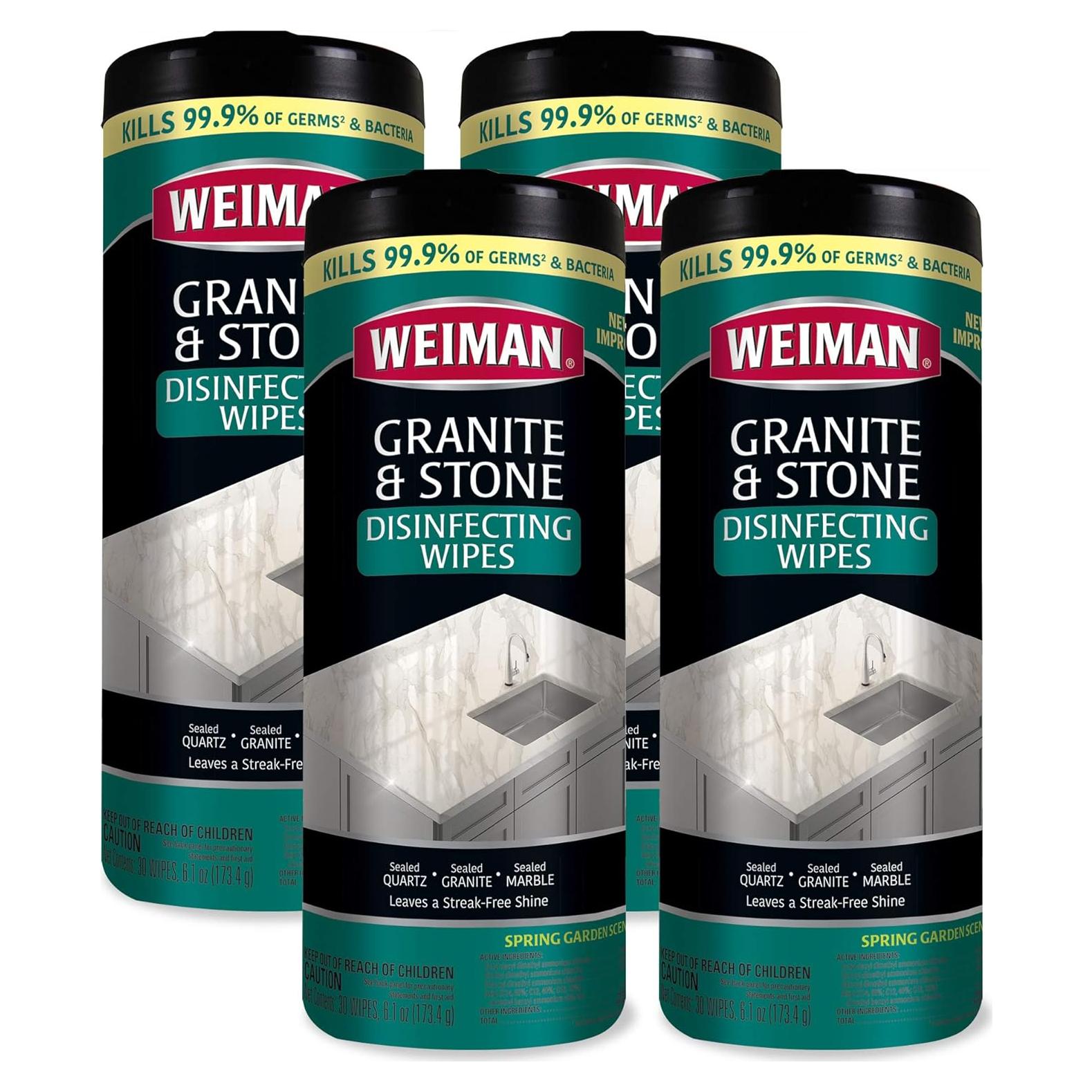 Toallitas Desinfectantes Weiman para Granito - 30 Unidades