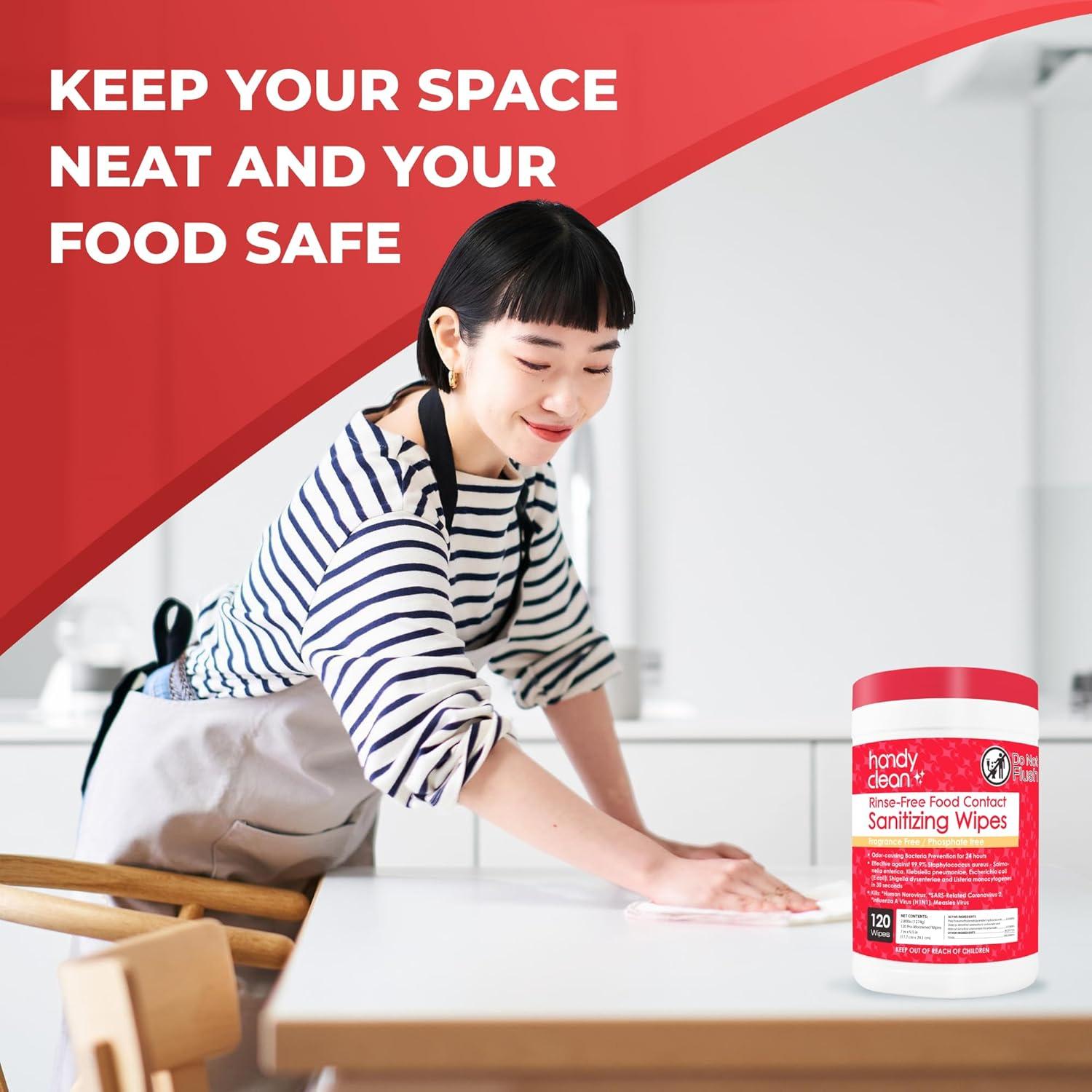 Toallitas Desinfectantes HandyClean 120 Unidades Sin Enjuague