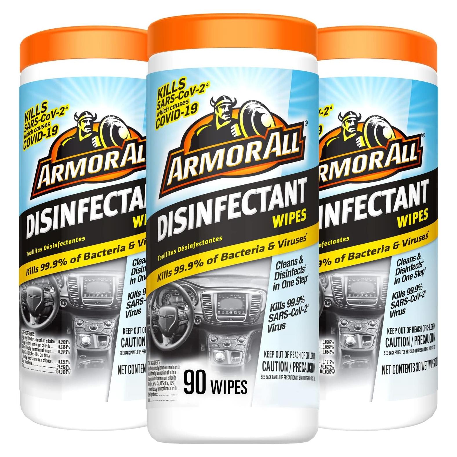 Toallitas Desinfectantes Armor All 3 Paquetes de 30 Unidades