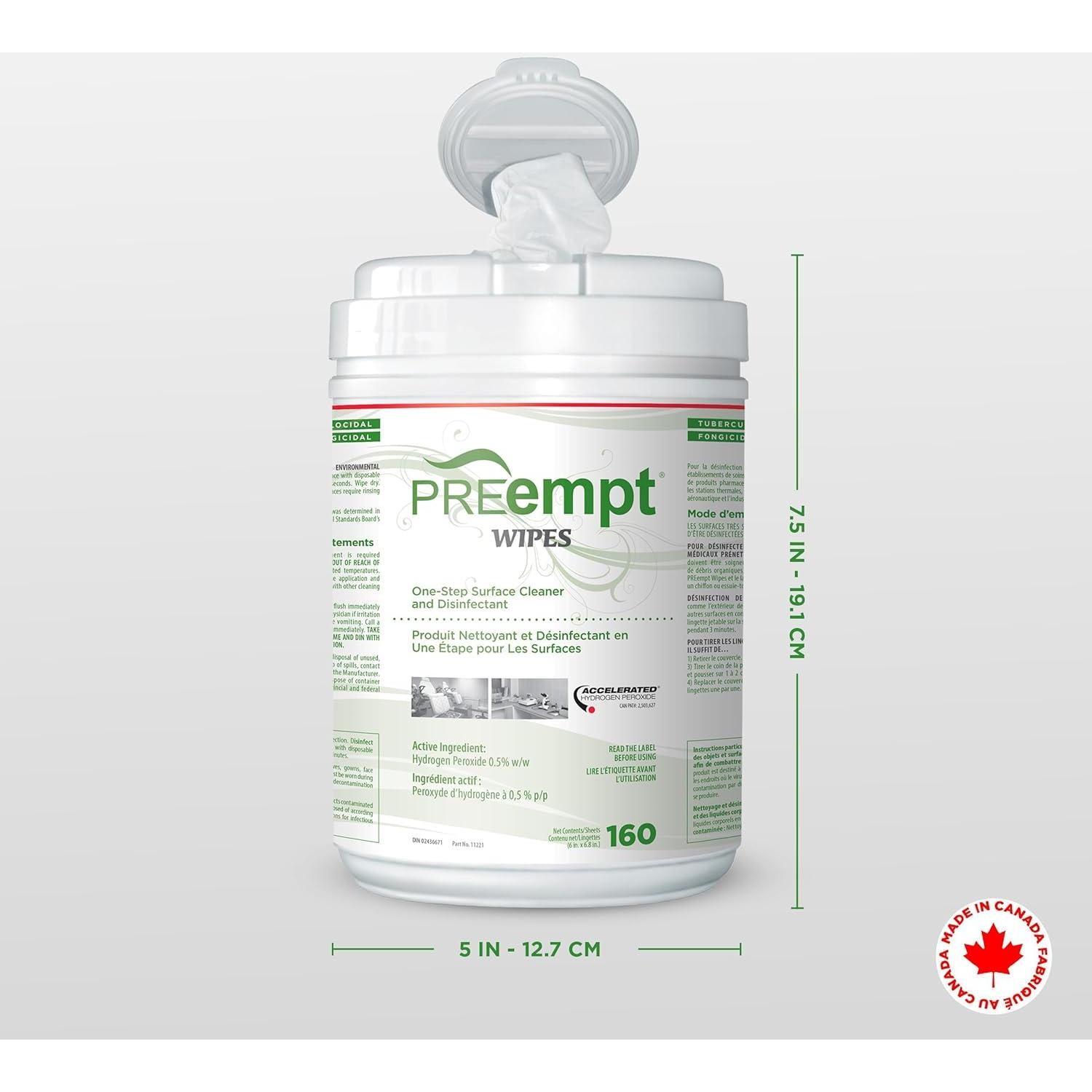 Toallitas Desinfectantes Preempt 160 Unidades Grado Hospitalario