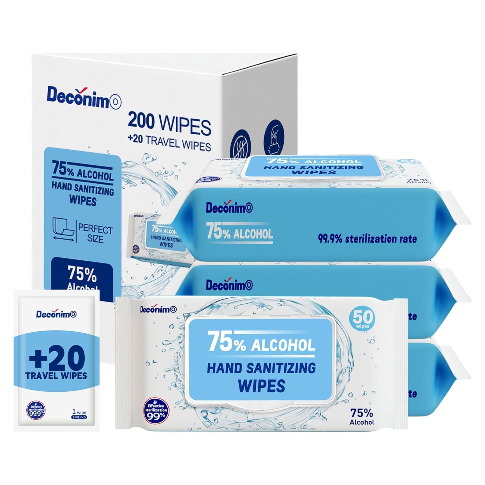 Toallitas desinfectantes DECÓNIMO 75% alcohol 220 unidades