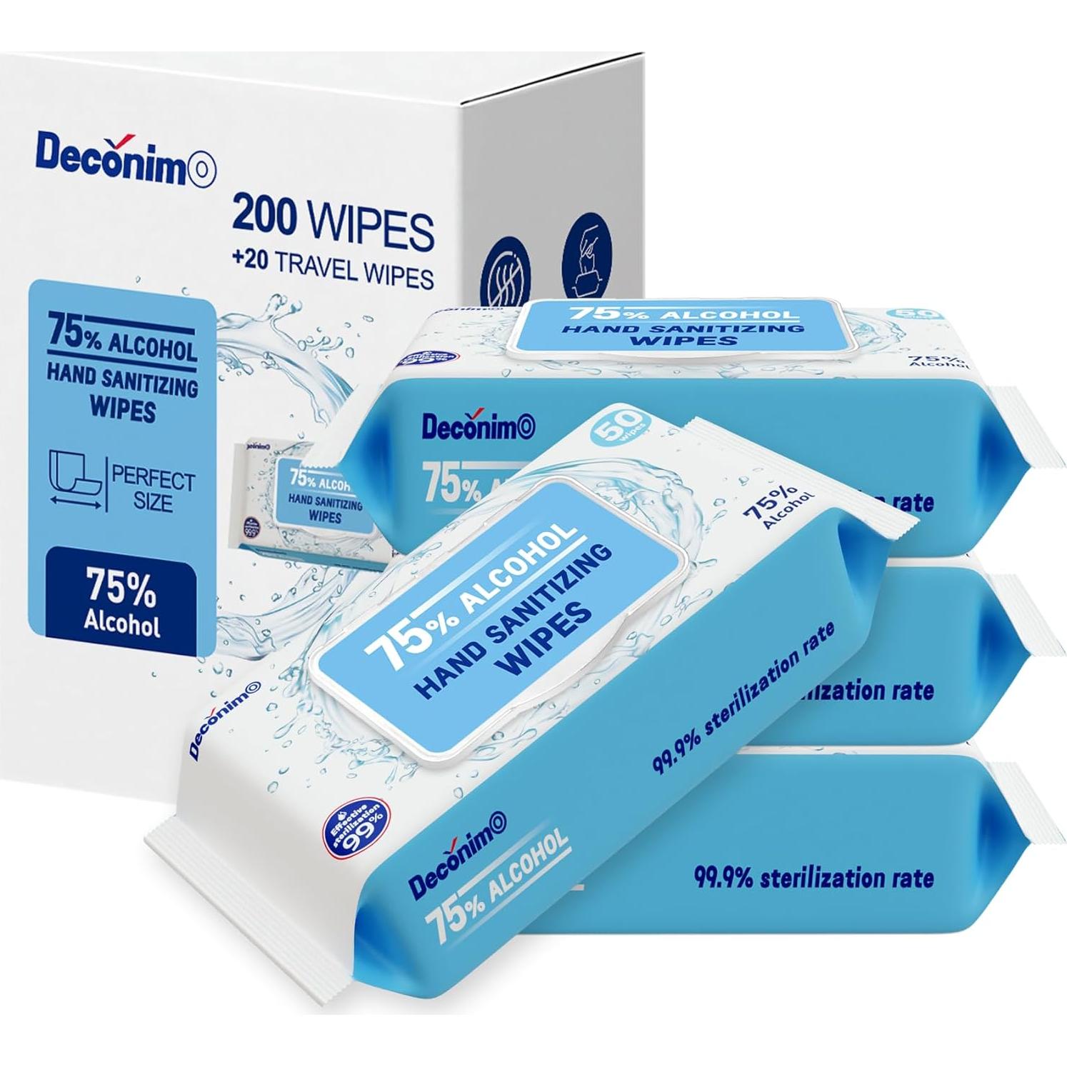 Toallitas desinfectantes DECÓNIMO 75% alcohol 220 unidades