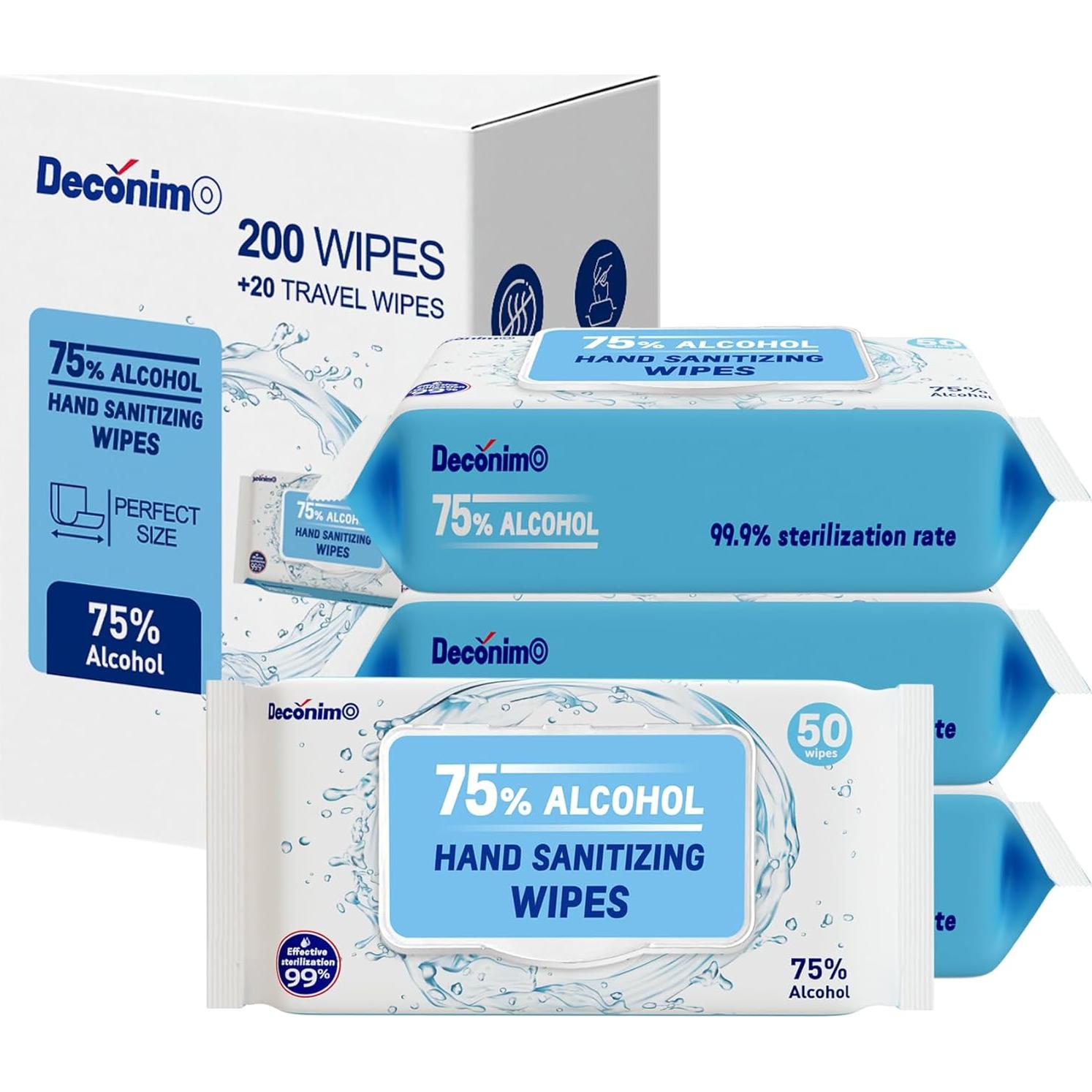 Toallitas desinfectantes DECÓNIMO 75% alcohol 220 unidades