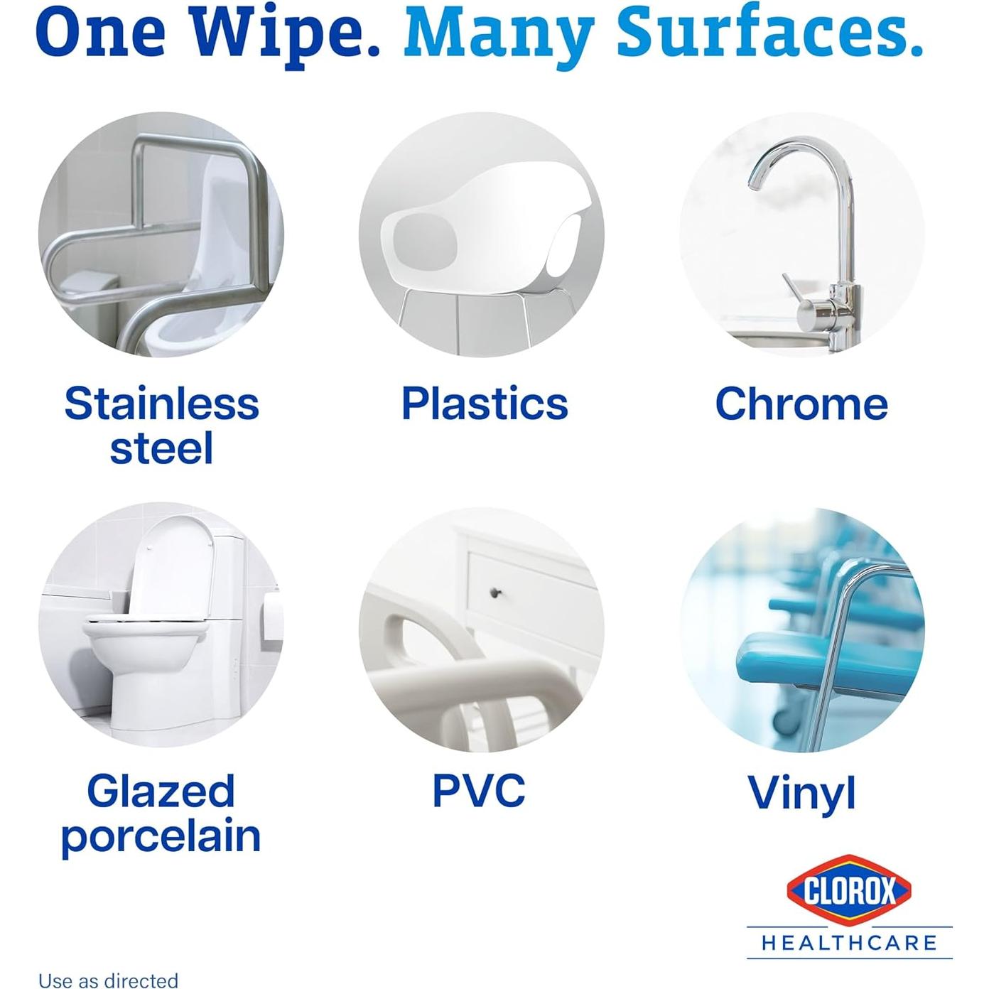 Toallitas Desinfectantes Clorox Healthcare 185 Unidades 30.48x27.94 cm