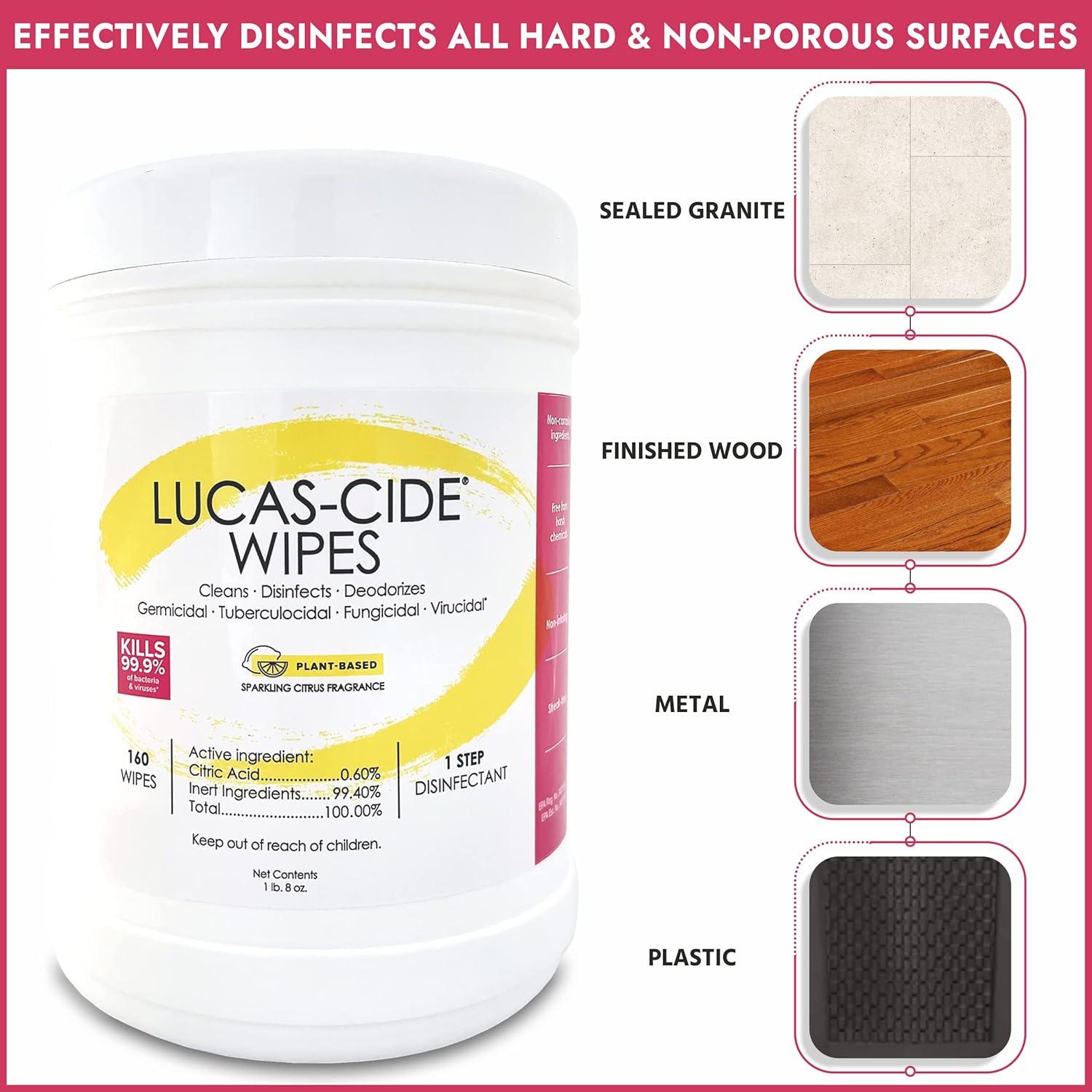 Toallitas Desinfectantes LUCAS-CIDE 160 Unidades Multiusos