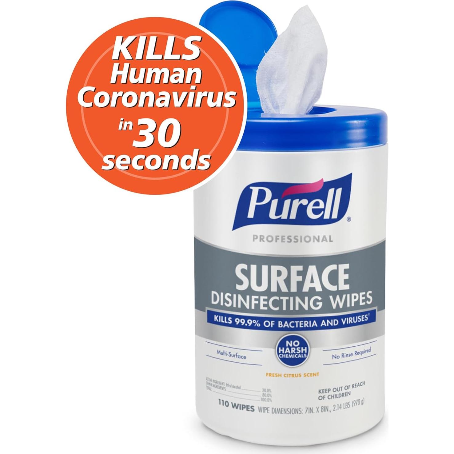 Toallitas Desinfectantes Purell Professional 110 Unidades