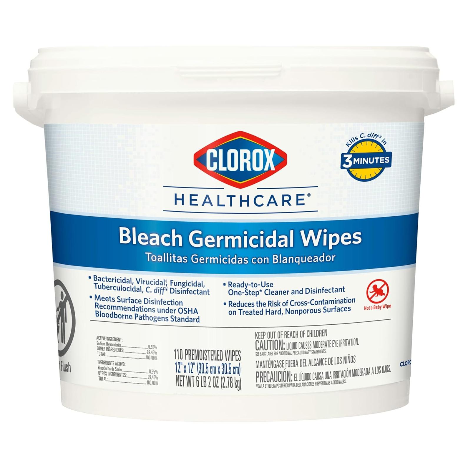 Toallitas Germicidas Clorox Healthcare 110 Unidades 30.48x30.48cm