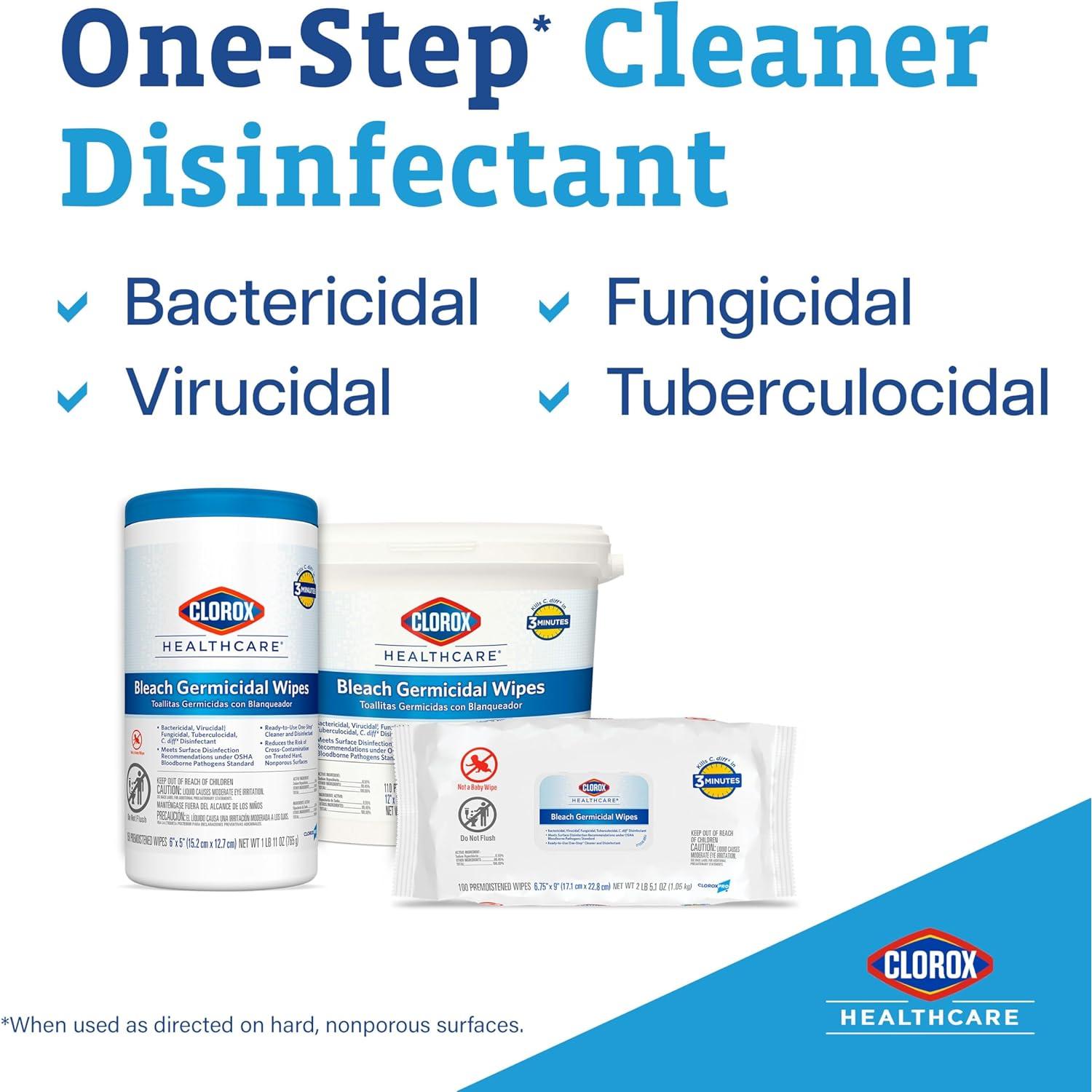 Toallitas Germicidas Clorox Healthcare 110 Unidades 30.48x30.48cm