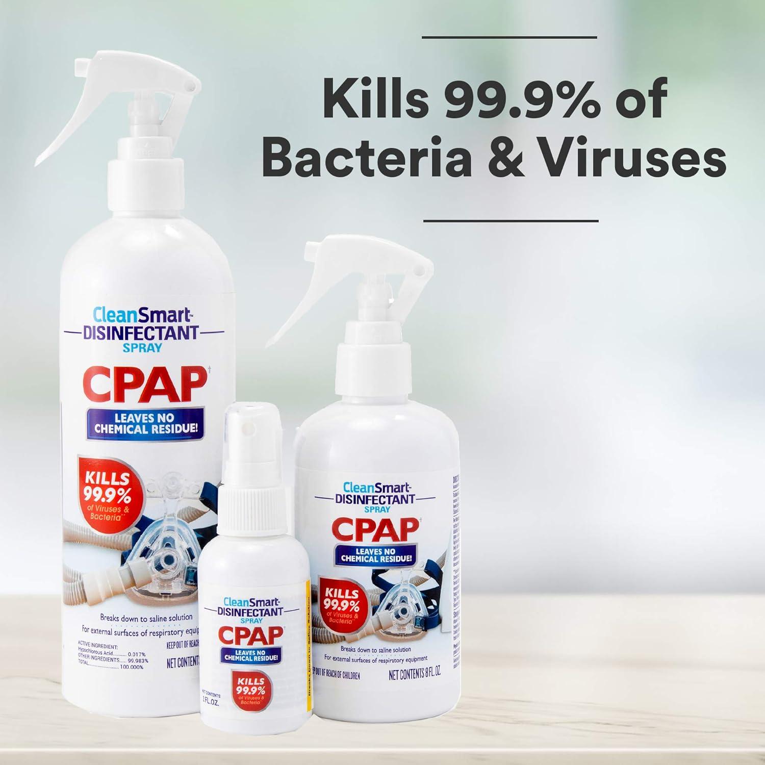 CleanSmart Spray Desinfectante CPAP 16 oz Pack de 2 - 99.9% Bacterias