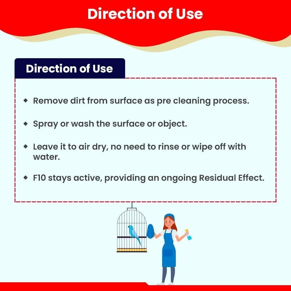 Desinfectante Veterinario F10 SC Listo para Usar 1L