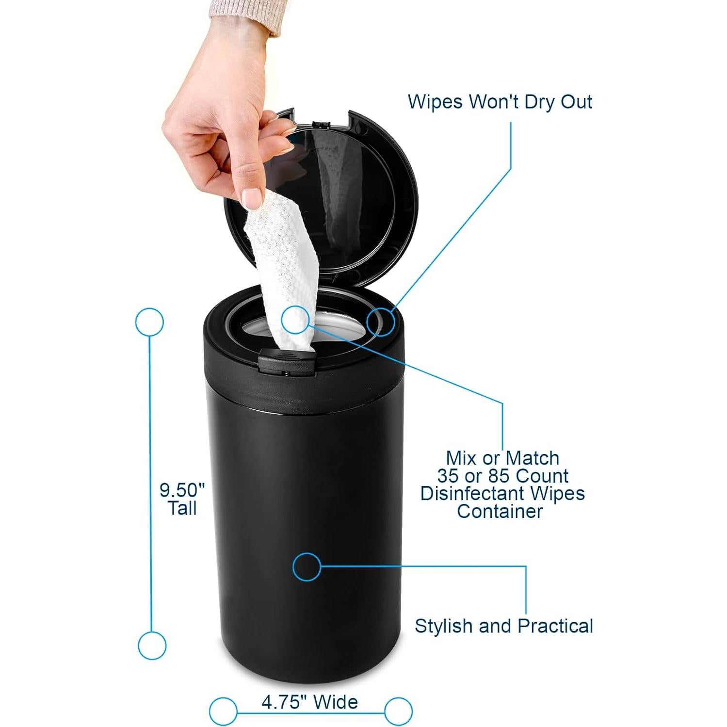 Dispensador de Toallitas Desinfectantes IneVibe Negro