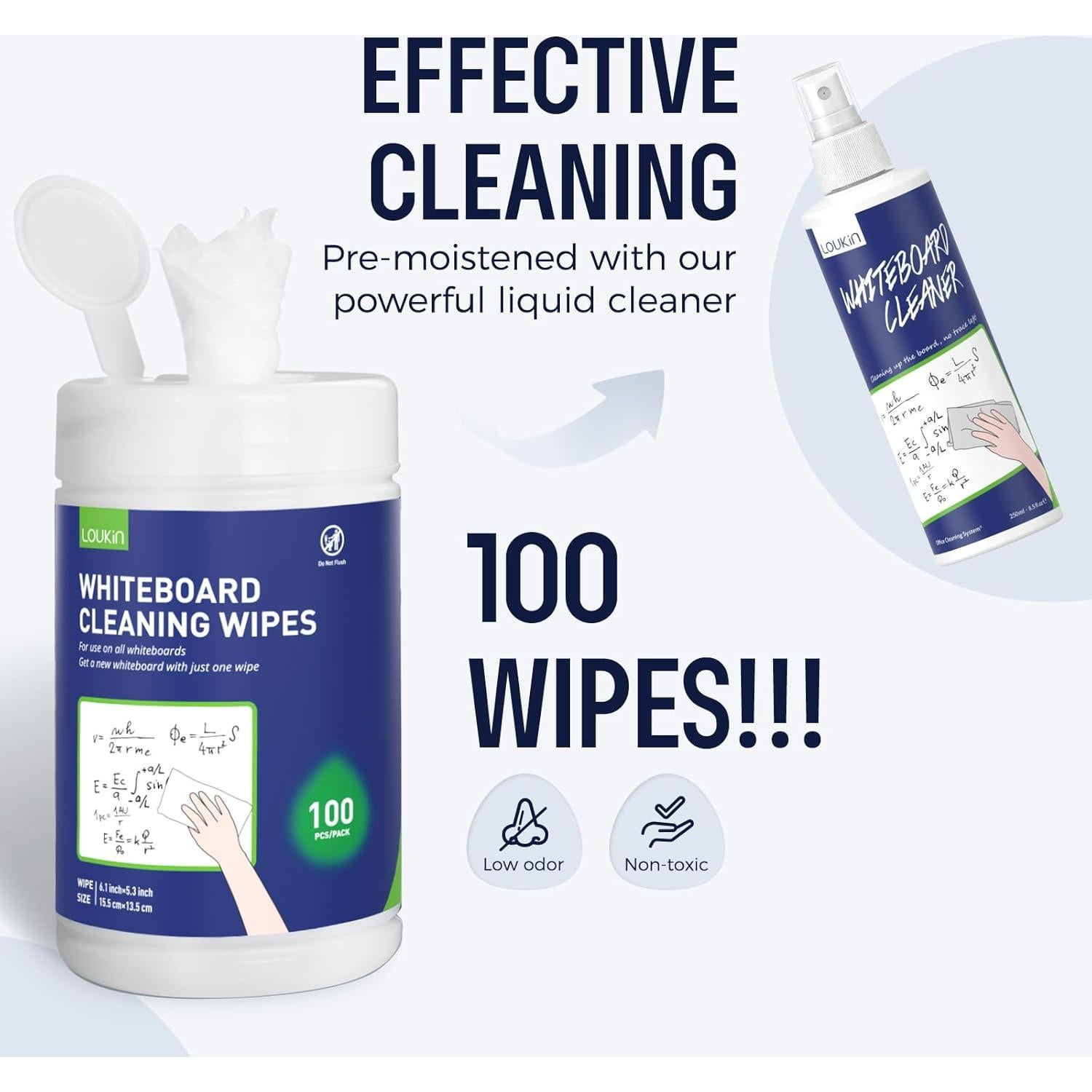 Toallitas de Limpieza para Pizarras Loukin - 100 Unidades