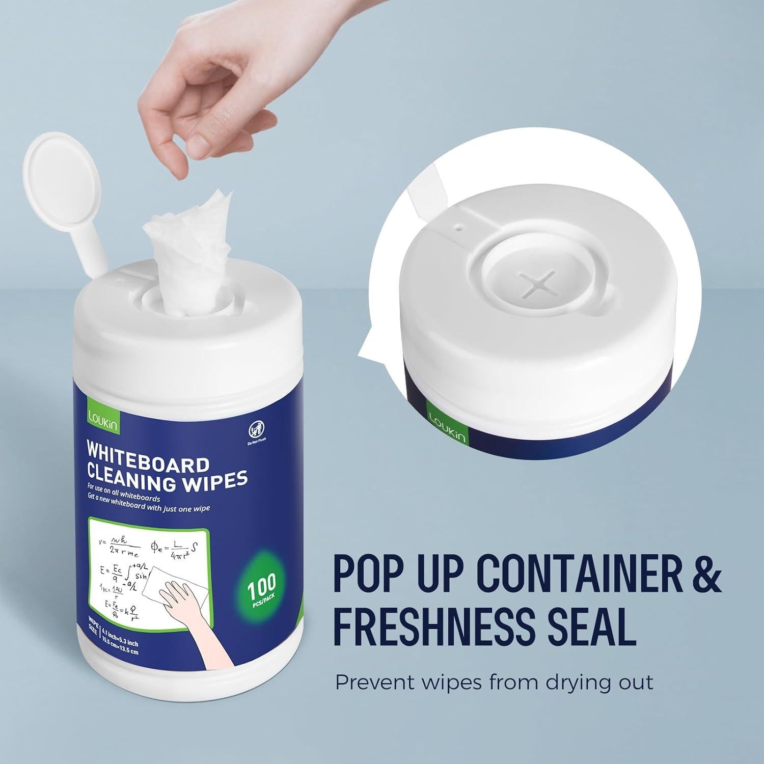 Toallitas de Limpieza para Pizarras Loukin - 100 Unidades