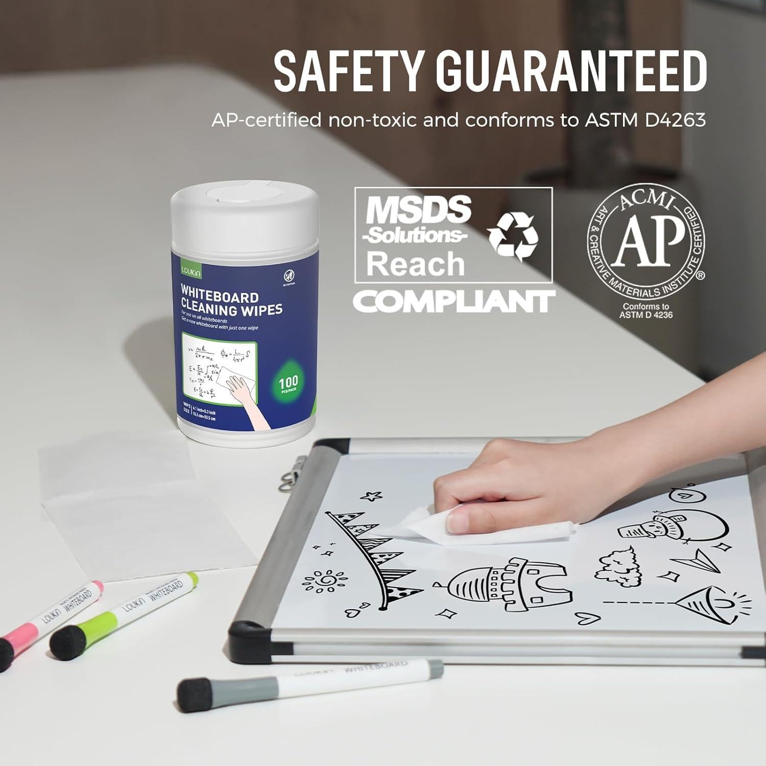 Toallitas de Limpieza para Pizarras Loukin - 100 Unidades