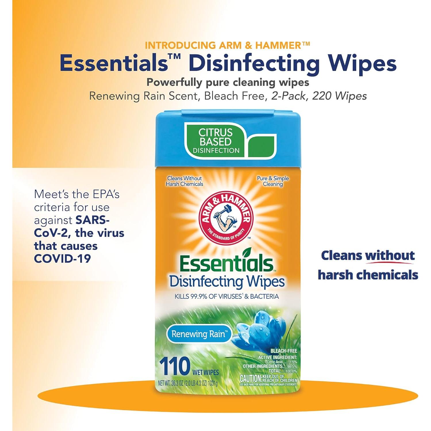 Toallitas Desinfectantes Arm & Hammer Essentials 220 Unidades