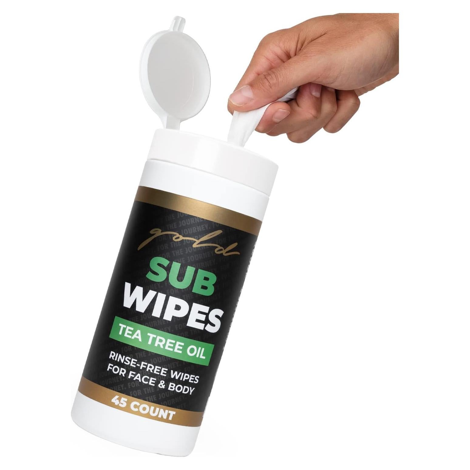 Toallitas de Jiu Jitsu Gold BJJ XL 45 Unidades Aceite de Árbol de Té