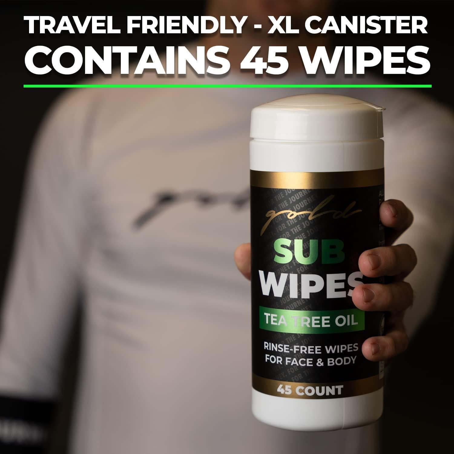 Toallitas de Jiu Jitsu Gold BJJ XL 45 Unidades Aceite de Árbol de Té