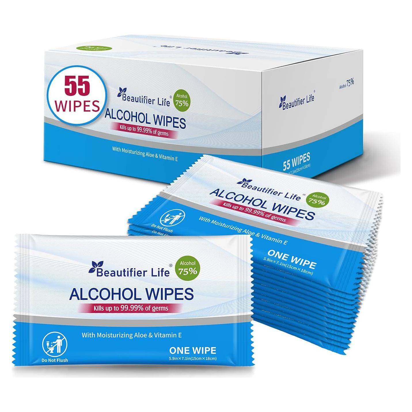 Toallitas Desinfectantes Beautifier Life 55 Unidades Aloe Vera