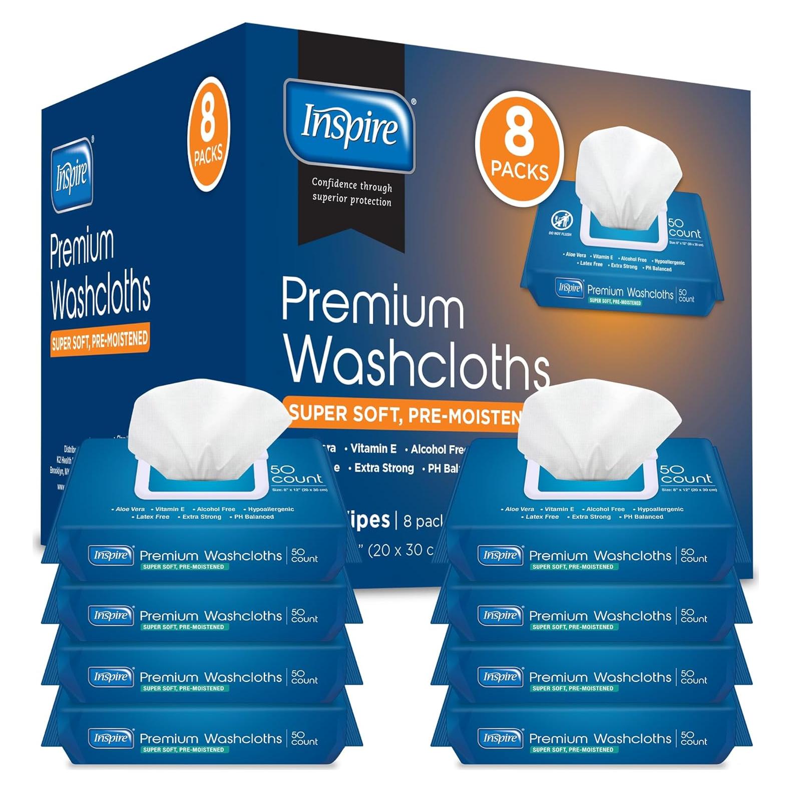 Toallitas Húmedas para Adultos Inspire, 20x30 cm, Paquete de 400