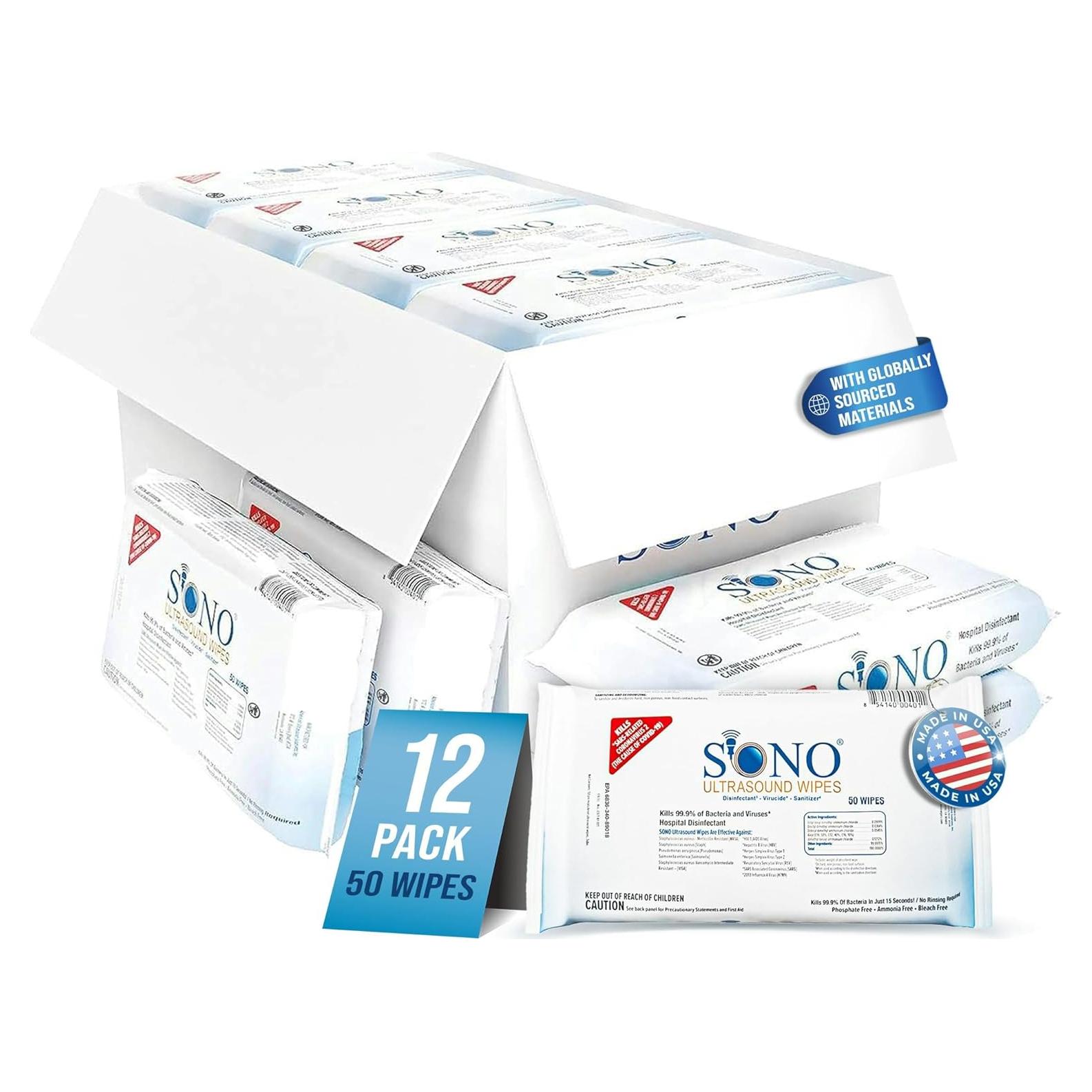 Toallitas Desinfectantes Ultrasónicas SONO - 600 Unidades