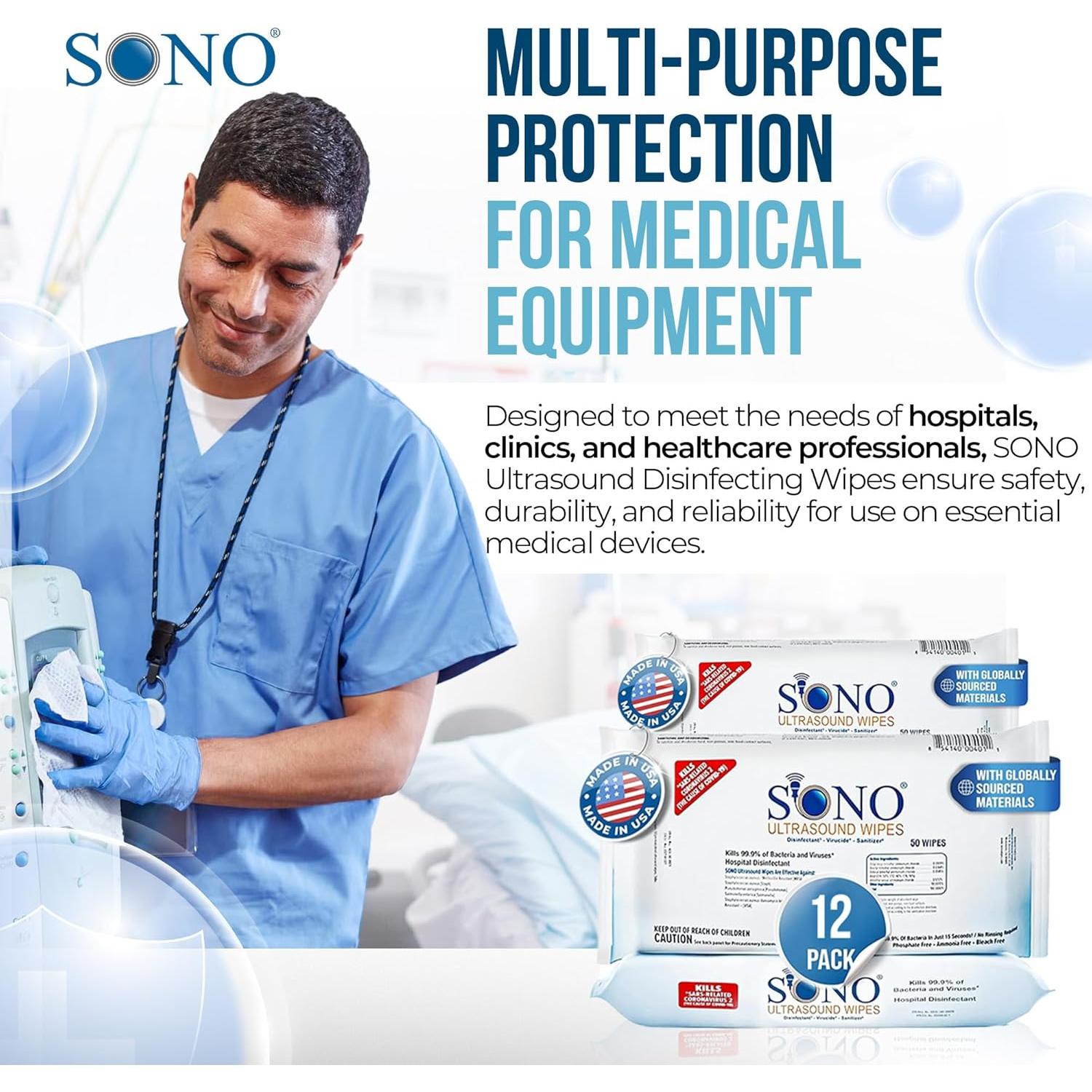 Toallitas Desinfectantes Ultrasónicas SONO - 600 Unidades