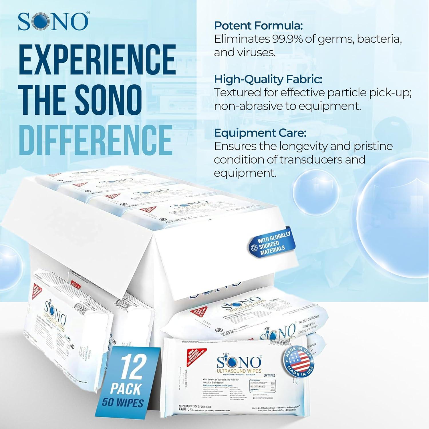 Toallitas Desinfectantes Ultrasónicas SONO - 600 Unidades